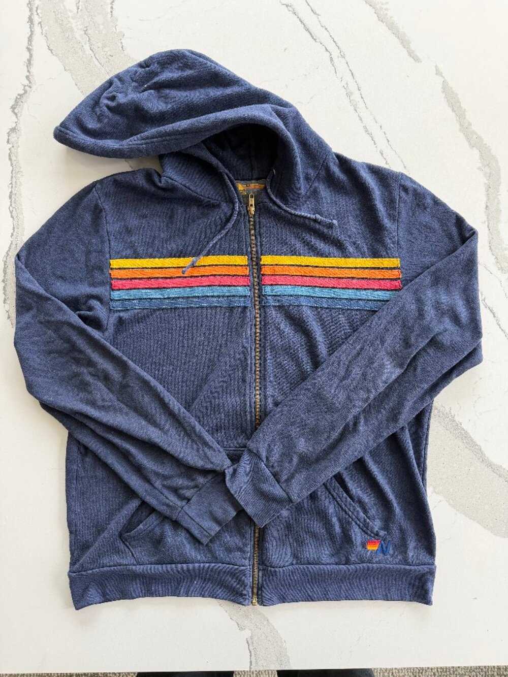 Aviator Nation Blue Men's Zip Sweatshirt Size XL